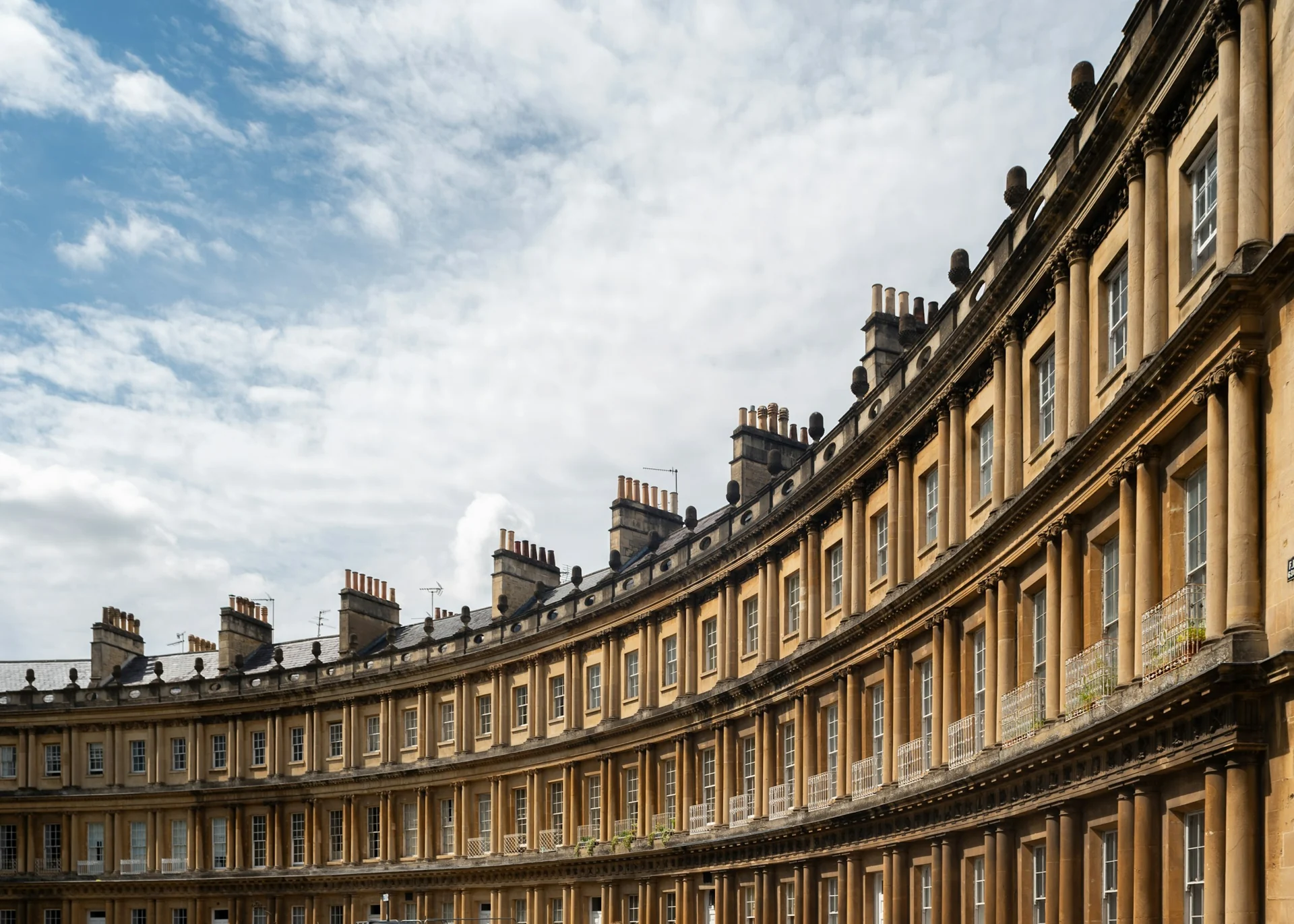 The sweeping stone frontage and sash windows of Georgian townhouses